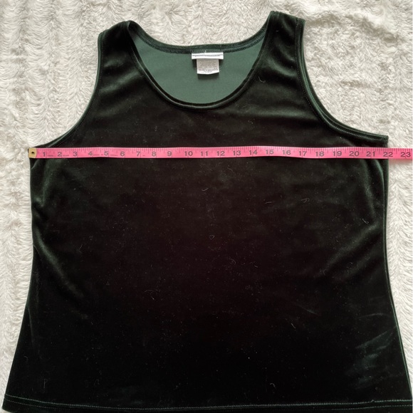 Gloria Vanderbilt Green Velvet Tank Top sz XL - Picture 4 of 8